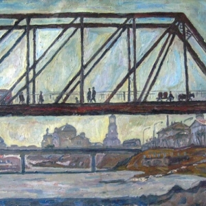 А. А. Тутунов. Мост в Борисове Глебске. Х., м. 60х90см. 1960