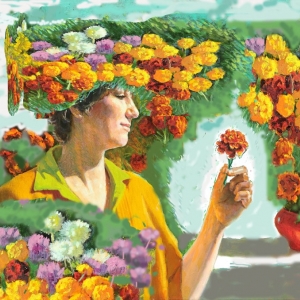 «Живописная поэма: лето в цветах, женщины в цветах». Выставка Н.Ларского в Мытищах.