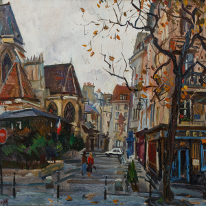 В.А. Леднев. Улочка в Париже. 1993. Холст, масло.