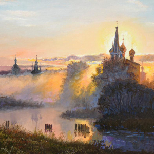 Э.П.Панов. Восход солнца. Холст, масло, 40х60