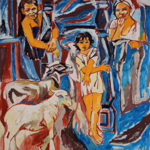 М.В. Глухов (Макс Глухов). «Семья пастуха». 2013г., холст, масло, 200х190. Собственность автора.