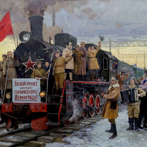 Куракса В.В. Снятие блокады Ленинграда. 2023. Холст, масло. Студия военных художников имени М.Б. Грекова