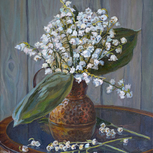 Э.П.Панов. Ландыши, холст, масло, 40х30