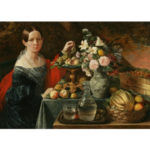 И.Ф.Хруцкий (1810-1885). Портрет неизвестной с цветами и фруктами. 1838. Национальный художественный музей Беларуси.