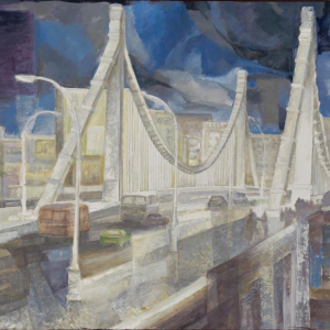Т.Г. Владова. Крымский мост. 1999 г. Холст, масло, карандаш. 90х115. Московский музей современного искусства.