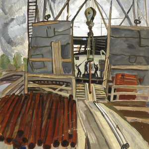 В.С. Бухаров. Кузница нефти, 1970. Бумага, темпера, гуашь. 79,8х57,3. Сургутский художественный музей