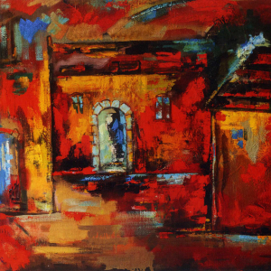 Ю.С. Григорян. Красный пейзаж. 2015. Холст, масло. Собственность автора