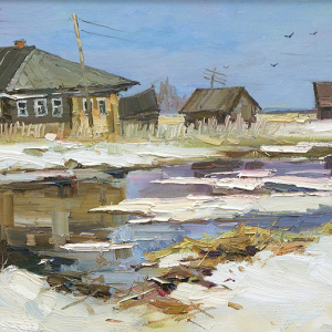 Н.Л. Андреев. Радость пробуждения. 2019 г. Холст, масло. 40х80. Чувашский государственный художественный музей