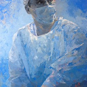 В.Г.Овсянников. Хирург холст, масло. 70х50. 2021. Собственность автора.