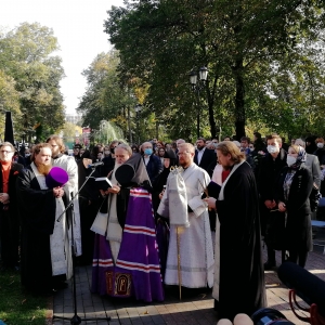 02.10.2020. Открытие памятника академику РАХ И.С.Глазунову на Новодевичьем кладбище в Москве