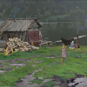 Б.Н.Поморцев. Субботний день. 1961. Холст, масло. 110х115. Музей изобразительных искусств Республики Карелия.