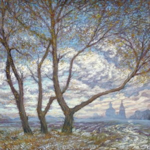А.Б.Егоров. Дорога к храму. Холст, темпера, 80х110