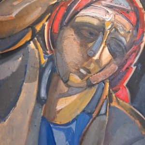 В.Г. Калинин В красном платке. 2007. Холст, масло. 120х100. Собственность автора