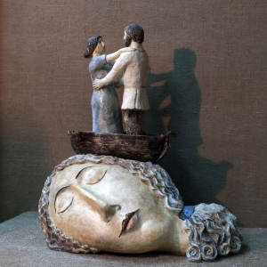 Иннеса Помелова. Сон. 2013. Шамот, роспись, h-49см