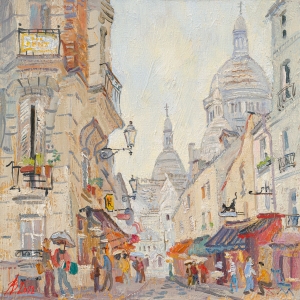 А. Васильева Алена. Париж. На Монмартре. 2022. Холст, масло. 40×40