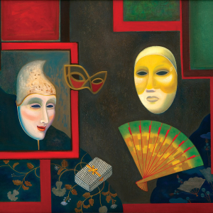Т.Н. Алексеева. Натюрморт с масками. 2007. Холст, масло. 80х90. Собственность автора