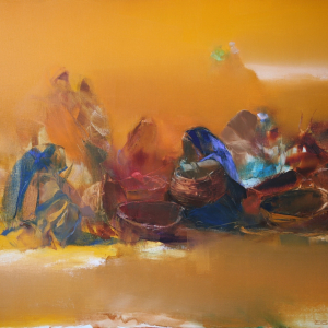 В.М. Блохин. «Аравия. Плетение корзин». 2009г., холст, масло,  100х12. Собственность автора.