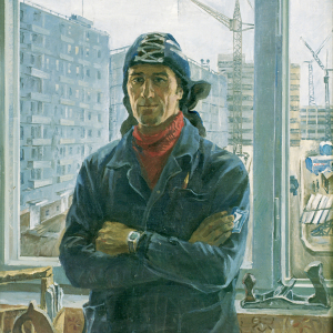 С.Н. Кондулуков. Столяр-плотник А. Фуражировский. 1984. Холст, масло. 96 х 81. Собственность автора