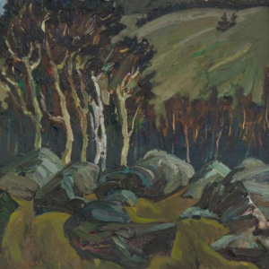А.И. Алексеев. Деревья и камни. Картон, м. 1970