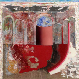 Е.Ю. Дыбский. «Трансляция времени XVI. Джотто-проект. №19». 2012г., масло, эмульсия, смешанная техника на холсте,190x200x5. Собственность автора.