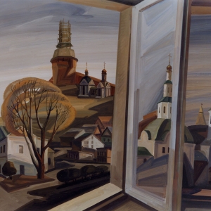 Г.В.Намеровский. Большое окно. 2002. Картон, темпера, 67х81