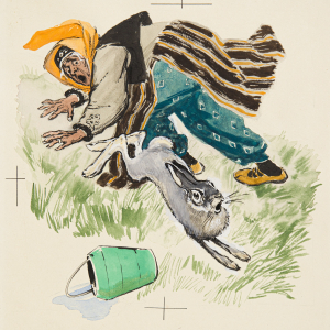 В.Е. Цигаль (1915-2005). Иллюстрация к албанской сказке «Кого испугались». 1955