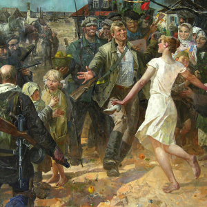 В.А. Сафронов. «г.р.Лявониха». 1986г., холст, масло, 200х240. Собственность автора.