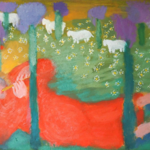 Н.В.Сомова. Играющая пастушка и слушающие коровы. Собственность автора