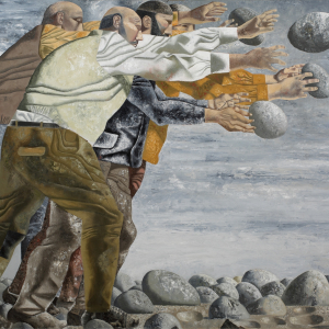 Савкуев Х.В., Бросающие камни, 160х200 см., 2012 г.,х.м.