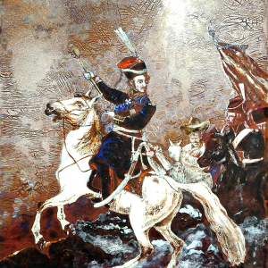 В.А. Чаусов. Вихрь. Атаман Платов. 2007. Горячая эмаль, сталь. 45х50. Собственность автора.