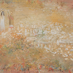 Ю.С.Устинов (1954-2026). Эскиз к кинофильму «Мастер и Маргарита». 1994. Холст, темпера, 70х100. Собственность семьи автора