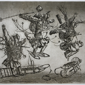 М.Г. Старостин (1959-2026). Урут уонна Хойут. 2014 г. Бумага, темпера, 79х54,4 Государственное бюджетное учреждение Государственный музейный художественный комплекс «Национальный художественный музей Республики Саха (Якутия)»