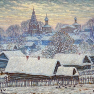 А.Б. Егоров.Зима. Сочельник. 80х100 х.м..
