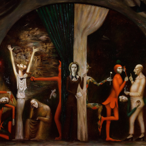 О.В. Булгакова. Театр. Актриса Марина Неелова.  1976. Холст, масло. 145x240. Государственная Третьяковская галерея