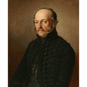 И.Ф.Хруцкий (1810-1885). Мужской портрет. 1851.  Холст, масло, 66.5×53 см.  Национальный художественный музей Республики Беларусь, Минск.