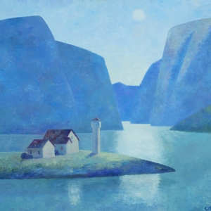 К 70-летию Александра Валентиновича Чувина. Фьорды. Холст, масло. 2010 г. 90х100