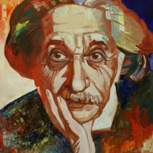 Х.А. Алиханов. Эйнштейн. 2010. Холтс, масло, 100х70.