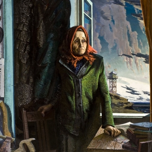 В.П. Дроздов (1939-2023). Хранительница мужества.  Холст, масло. 225х130 см. 1983