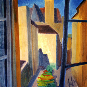Г.М.Дембовский. Вид из окна 1, Париж. 2007г., холст, масло, 100x100. Собственность автора.