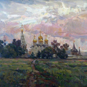 П.И. Грошев. Можайск. Дорога к храму. 2011. Холст, масло. Собственность автора 