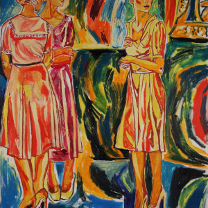 М.В. Глухов (Макс Глухов). «Студентки». 2013г., холст, масло, 190х220. Собственность автора