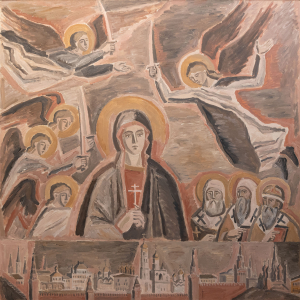 Э.А. Жарёнова. Видение Тамерлана. 1993 г. Холст, масло. МВК МВО РАХ