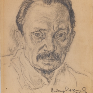 Владимир Иванович Соколов (1872-1946).Автопортрет.  Рисунок. 1922 г.