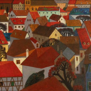 А.С. Крестовский. Крыши. 2015г., холст, масло, 140х80. Частное собрание.