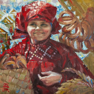 В.В. Ракчеев. Сушки. 2012 г. Холст, масло. 65,5х65. Собственность автора