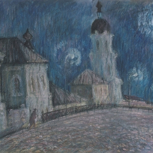 А.Б. Егоров. Ночной путник б.паст 50х70