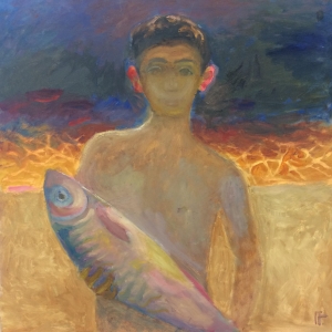 Гарри Гордон - Большая рыба, оргалит, масло, 67х61, 2016