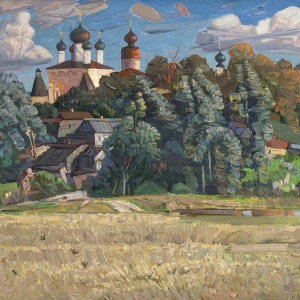 Н.И. Боровской. «Вид на Борисоглебский монастырь». 2001г., холст, масло, 99х180. Собственность автора.