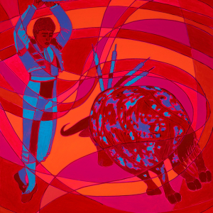 М.И. Кишев. Храбрый бык. 2013. Холст, масло. 100х80. Собственность автора