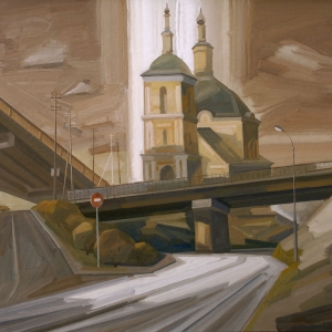 Г.В.Намеровский. Дороги к храму. 2008. Картон, темпера, 67х81